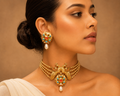 Traditional Peacock Temple Choker
