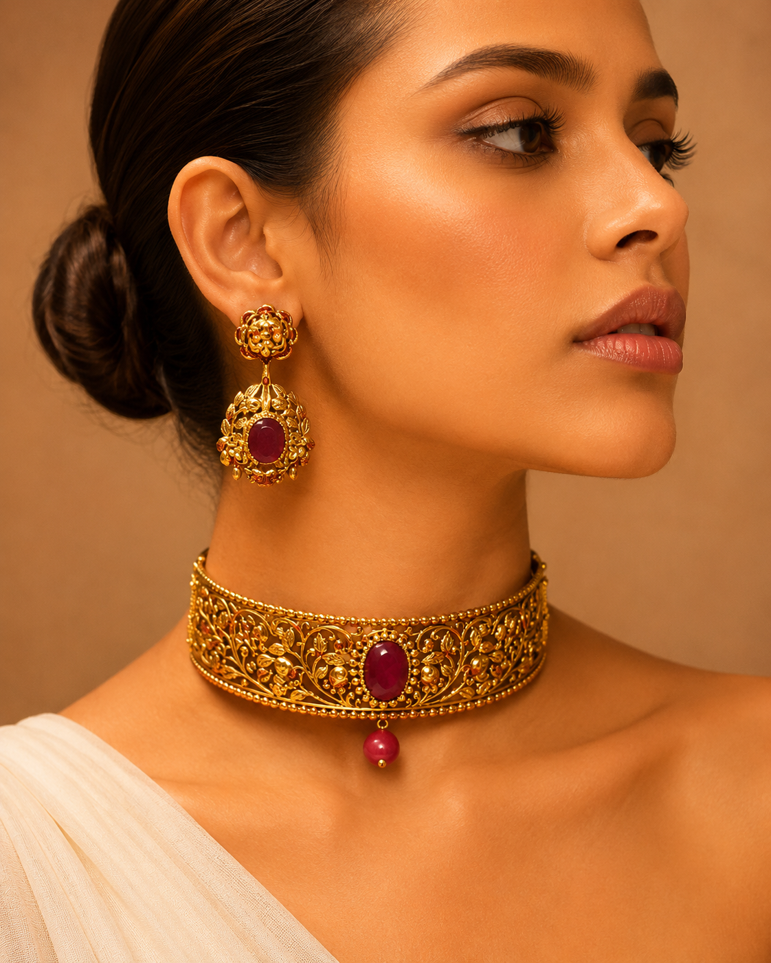 Traditional temple choker necklace